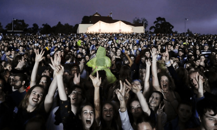 The crowd at a Lorde concert during the Melodrama tour at Sidney Myer Music Bowl in Melbourne. Photo: Sam Tabone/WireImage 

