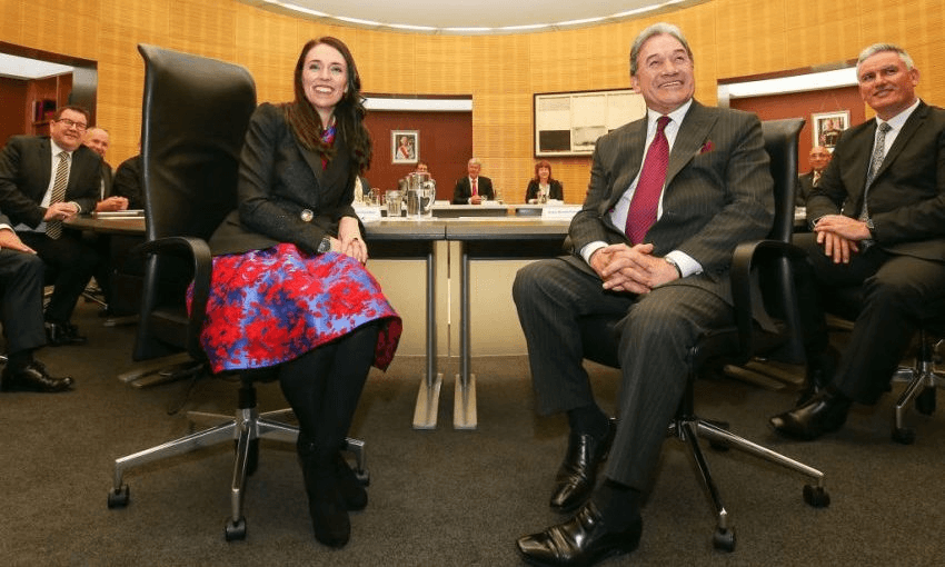 Jacinda Ardern and Winston Peters get into governing mode. Photo by Hagen Hopkins/Getty Images 
