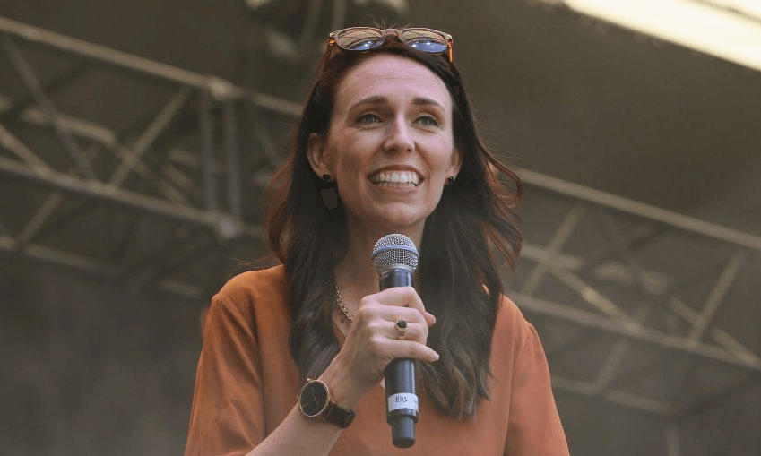 Prime Minister Jacinda Ardern welcomes the crowd at St Jerome’s Laneway Festival on January 29, 2018 (Photo by Dave Simpson/Getty Images). 
