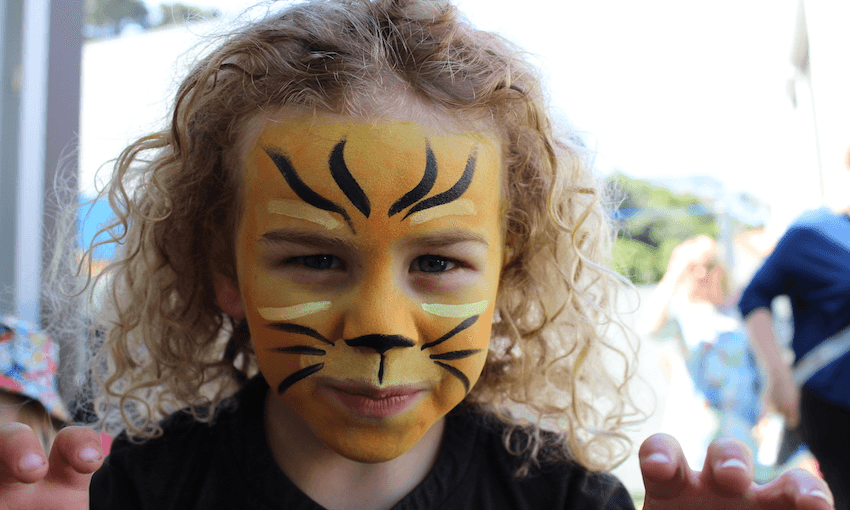 James Kehoe Rowden as a Sumatran tiger, his favourite animal, and one of the endangered species threatened by the palm oil industry.  
