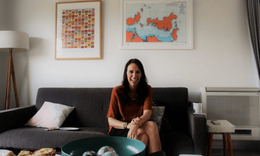 NZ prime minister Jacinda Ardern at her Auckland home. Photo: Toby Manhire 
