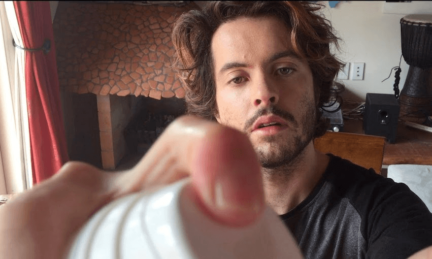 New Zealand ASMR artist Jimmy Hazelwood in a ‘skin consultation’ role-play video. Screengrab: YouTube 
