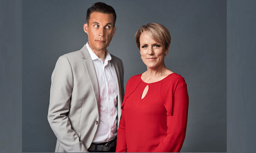 Photomontage with Jeremy Wells’ head on Jack Tame’s body 
