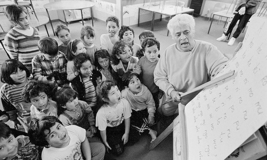 Nan Bella at Waiwhetu School, July 1991. Image: Mark Coote 
