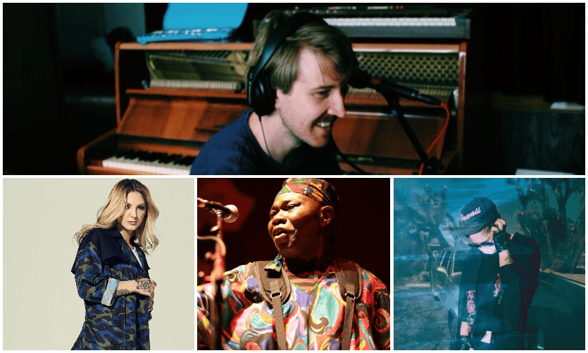 CLOCKWISE FROM TOP: LAWRENCE ARABIA, UMO, SAM Manzanza, JULIA MICHAELS 
