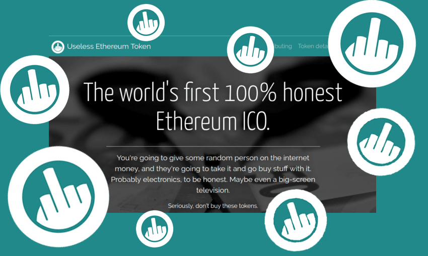 “You’re going to give some random person on the internet money, and they’re going to take it and go buy stuff with it. Probably electronics, to be honest. Maybe even a big-screen television. Seriously, don’t buy these tokens.” 
