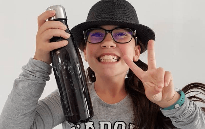 Millie Whetu and the her water bottles that build playgrounds for vulnerable children.