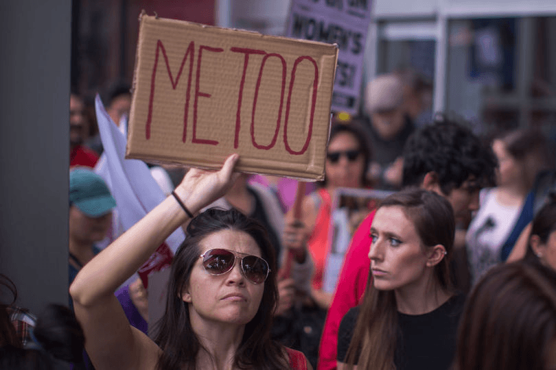 Demonstrators participate in the #MeToo Survivors’ March in Los Angeles in 2017. Photo: David McNew/Getty Images 
