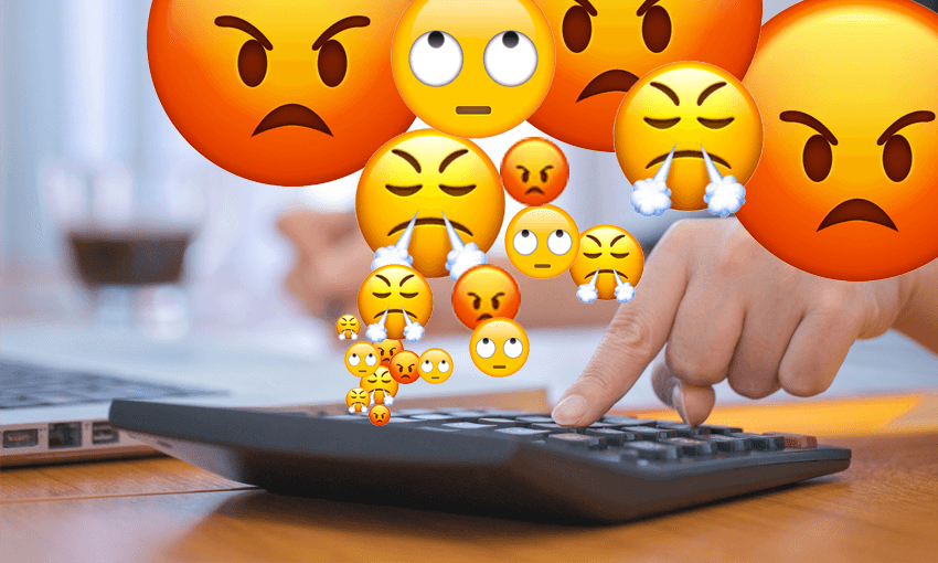 tax calculator angry face business 
