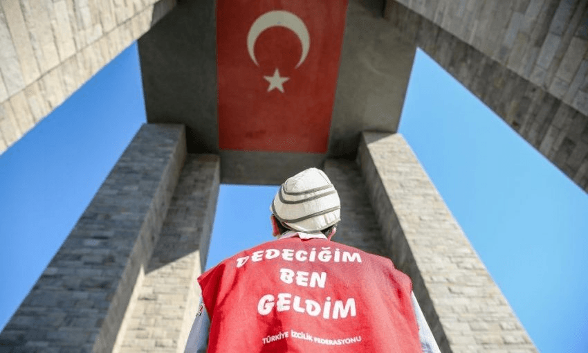 “Grandfather, I’m Here: the Canakkale Martyrs’ Memorial in Gallipoli Peninsula. Photo by Sergen Sezgin/Anadolu Agency/Getty Images 
