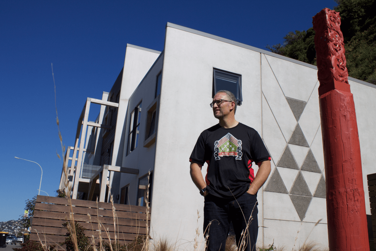 Hayden Hohaia outside his home at Te Aro Pā. Image: supplied. 
