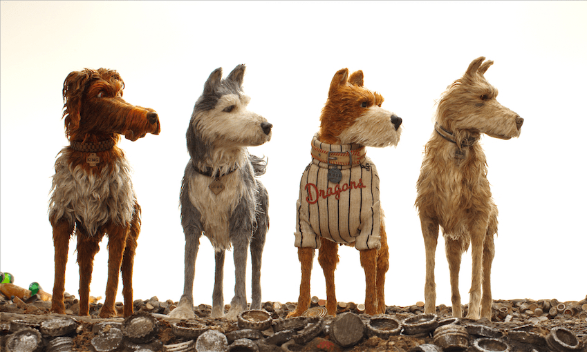 King, Duke, Boss, and Rex, stars of Wes Anderson’s new film.  (Photo Courtesy of Fox Searchlight Pictures.) 
