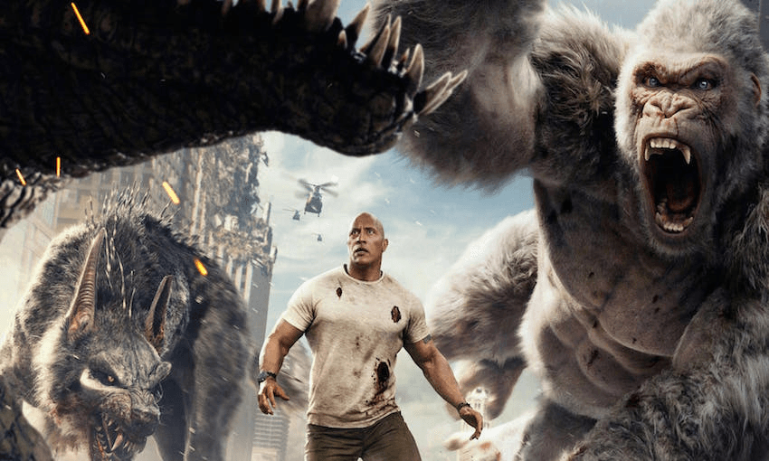 No, that’s not Godzilla. No, that’s not King Kong. Yes, that is The Rock. 

