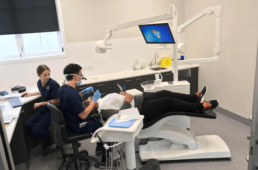 Faiamio Faosiliva recieving treatment on the opening day of Te Kaika’s dental clinic (Photo: supplied).