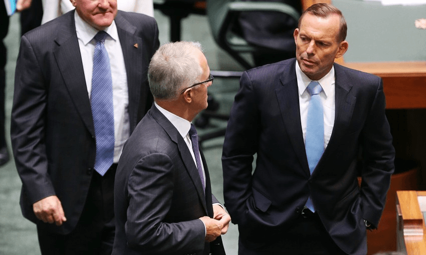 The long war between Malcolm Turnbull and Tony Abbott continues (Getty Images)  
