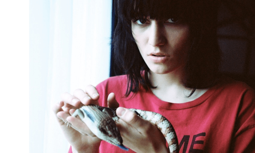 OCTOBER WITH HER PET LIZARD KANDA (PHOTO: SUPPLIED) 
