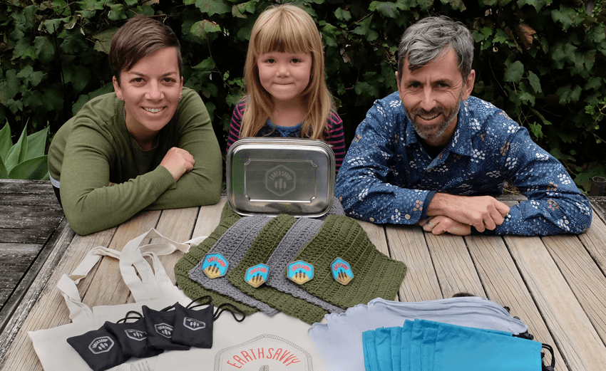 The Lorson family and EarthSavvy products (Photo: Supplied) 
