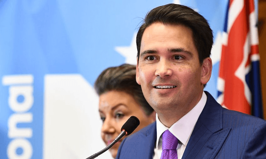 National Party leader Simon Bridges with his playlist-deploring deputy Paula Bennett. Photo by Elias Rodriguez/Getty Images 
