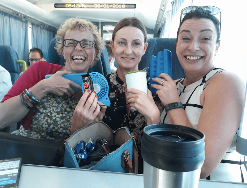 The author, centre, and part of the “The International Women’s Congress Forum”. (Supplied) 
