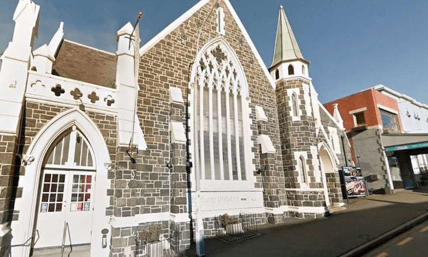  The Fortune Theatre has been based in a former church on the corner of Moray Place and Stuart St in central Dunedin for more than 40 years. Photo: Google Maps / Radio NZ 

