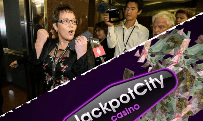 Tracey Martin and JackpotCity. Main image: Hagen Hopkins/Getty 
