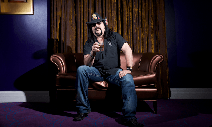 Drummer Vinnie Paul at the Sanctum Hotel in London, taken on June 13, 2012. Paul is best known as the drummer with Hellyeah and influential 1990s metal group Pantera which he formed with his brother, Dimebag Darrell Abbott. (Photo by Will Ireland/Rhythm Magazine via Getty Images) 

