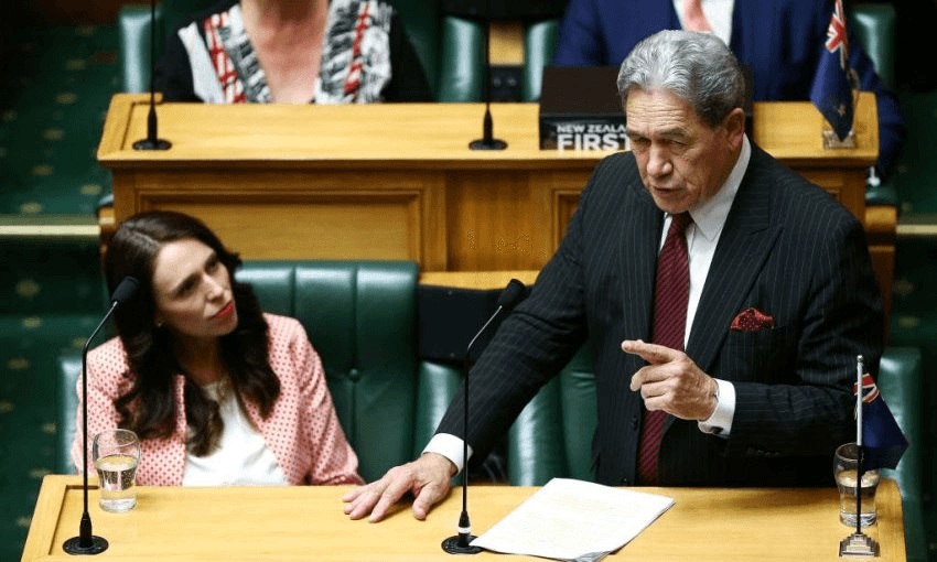 Winston Peters’ stint in charge, like parenthood, will probably prove impossible to plan, predict or comprehend. Photo by Hagen Hopkins/Getty Images 

