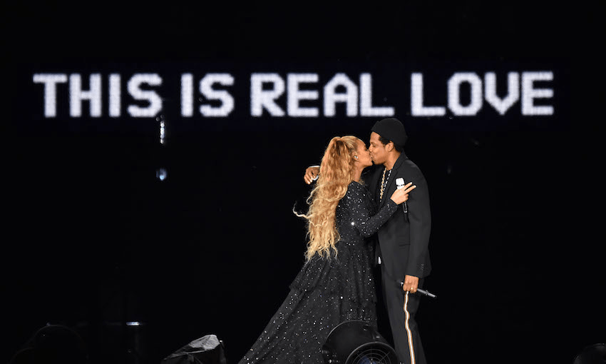 Beyonce and Jay-Z, “On the Run II” Tour on 9 June 2018 in Glasgow, Scotland.  (Photo by Kevin Mazur/Getty Images) 
