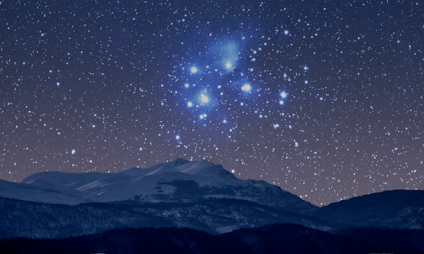 Heliacal rising of the Pleiades star cluster. 
