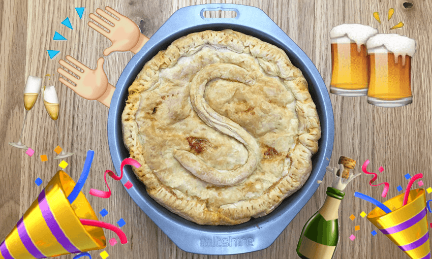 Always click on the pie (Pie: Simon Day; Photo: Tina Tiller)