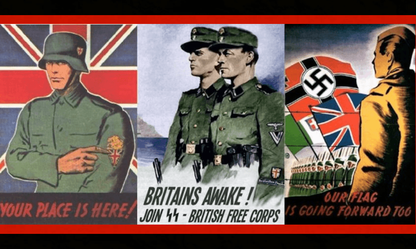 Propaganda posters like these were distributed at PoW camps encouraging prisoners to join the British Free Corps Photo: Public domain 
