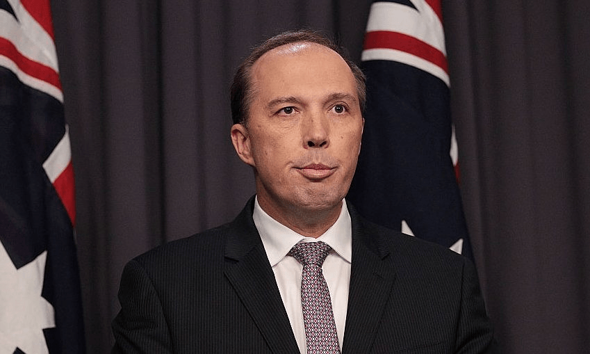 Peter Dutton, pictured here in 2016, last week urged Andrew Little to  “reflect a little more on the relationship between Australia and New Zealand where we do a lot of the heavy lifting” 

