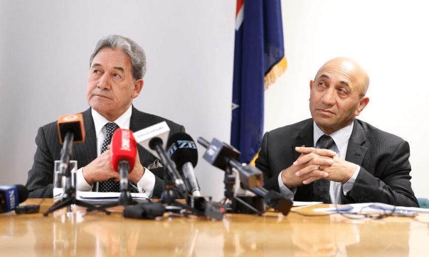 Winston Peters and Ron Mark, pictured in October 2017. Photo by Hagen Hopkins/Getty Images 
