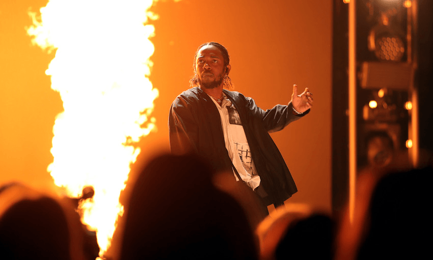 Kendrick Lamar performs onstage during the 60th Annual GRAMMY Awards.(Photo by Christopher Polk/Getty Images for NARAS). 
