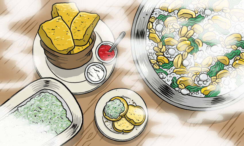 Just a cool kai Māori illustration by Toby Morris