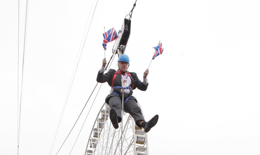 Leading classical scholar Boris Johnson being British in 2012. Photograph: Barcroft Media / getty 
