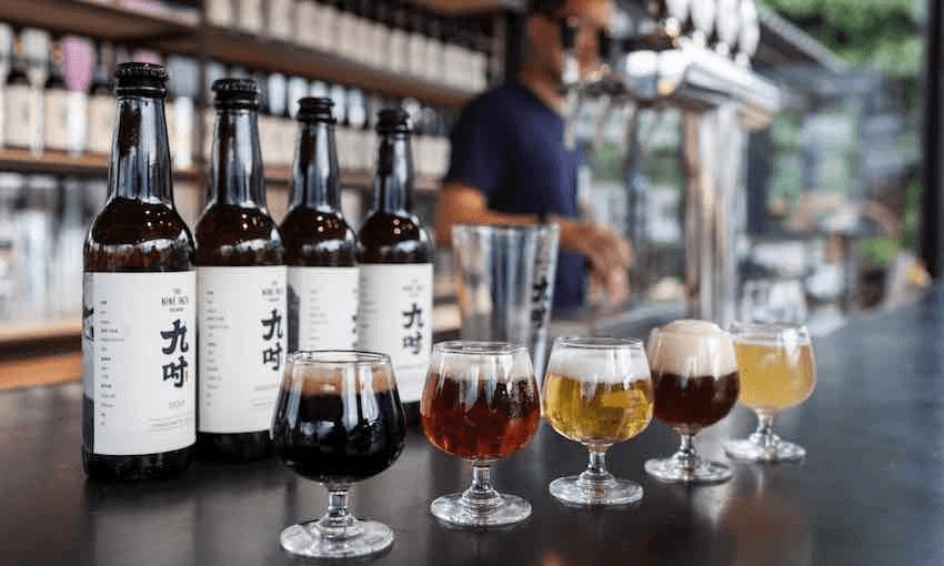 A tasting line-up at Nine Inch Brewing in Dàlǐ, a town in the Yúnnán province in China’s southwest (Photo: Supplied) 
