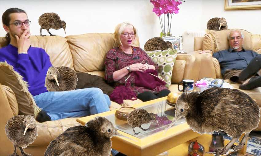 An accurate photorealistic interpretation of what Gogglebox NZ will look like.