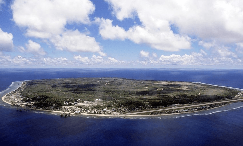 The tiny and barren island of Nauru is the site of an offshore Australian immigration detention facility. Photo: TORSTEN BLACKWOOD/AFP/Getty Images 
