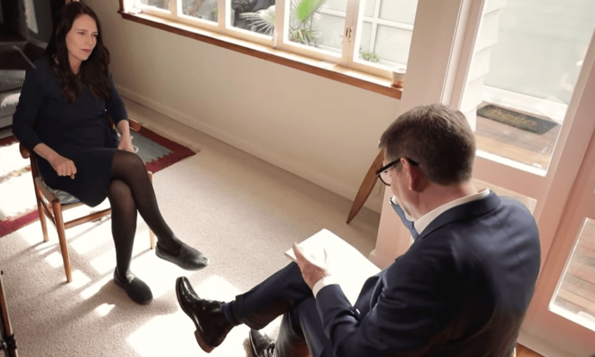 Jacinda Ardern doing a back to work interview with John Campbell (Radio NZ)  
