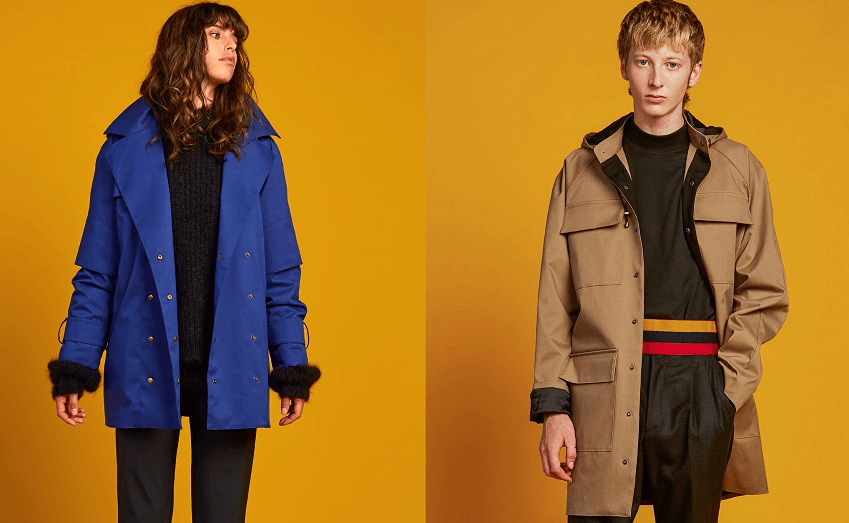 Okewa Domed Peacoat and Oversized Patch Pocket Coat from the Recycled Line (Photo: Supplied) 
