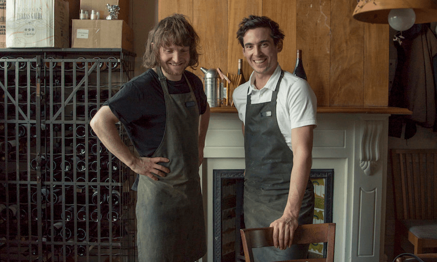 Tom Hishon (right) at Orphans Kitchen with UK chef Doug McMaster of Silo Brighton (Photo: Micheal Hishon) 
