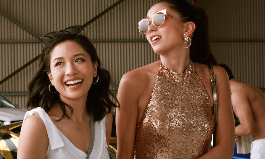 Constance Wu and Sonoya Mizuno, two of the stars of Crazy Rich Asians. 
