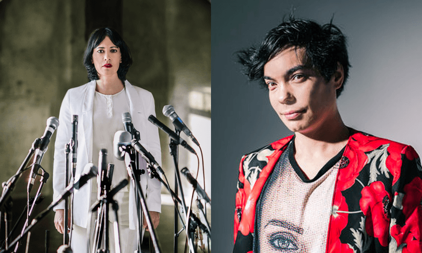 Miriama McDowell in Burn Her and Sam Brooks, playwright. 
