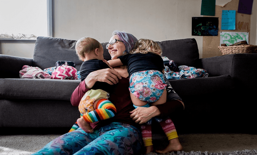 The author and her children 
