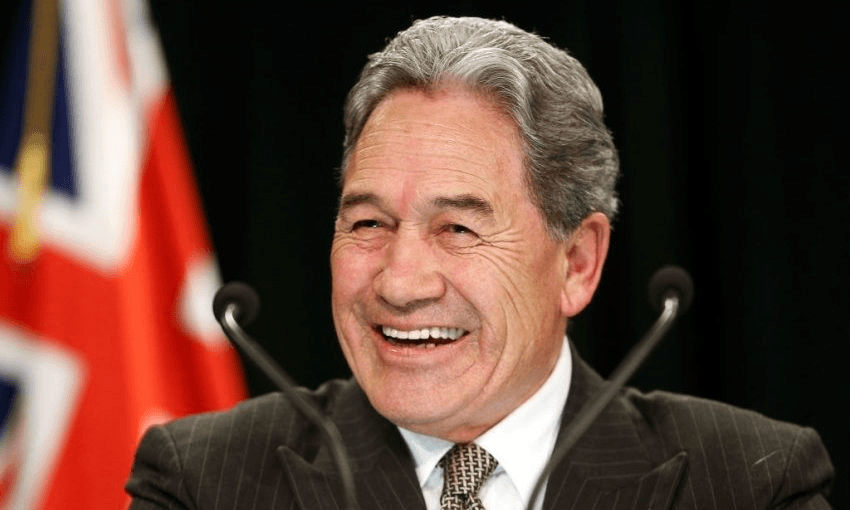 Winston Peters speaking at a post-cabinet press conference. Photo: Hagen Hopkins/Getty Images 
