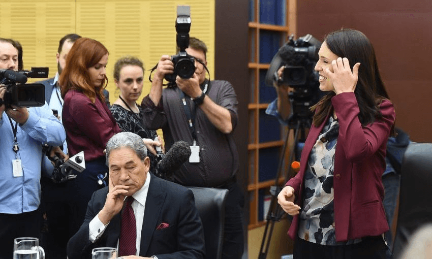 Winston Peters’ party continues to clip Jacinda Ardern’s wings in what is now becoming a trend. Photo by Mark Tantrum/Getty Images 
