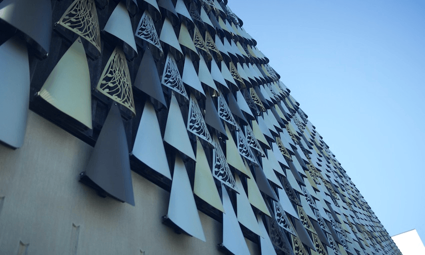 Kahu Matarau by Lonnie Hutchinson, Te Omeka Justice and Emergency Services Precinct in Christchurch.  Photo: Jade Kake 
