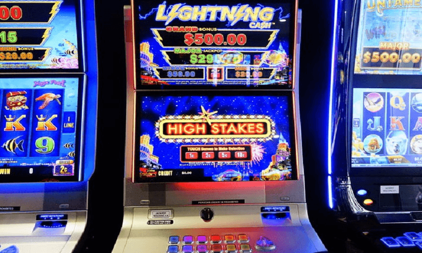 Poker machines at the Mangere Cosmopolitan Club. (Photo: RNZ Pacific /Indira Stewart)