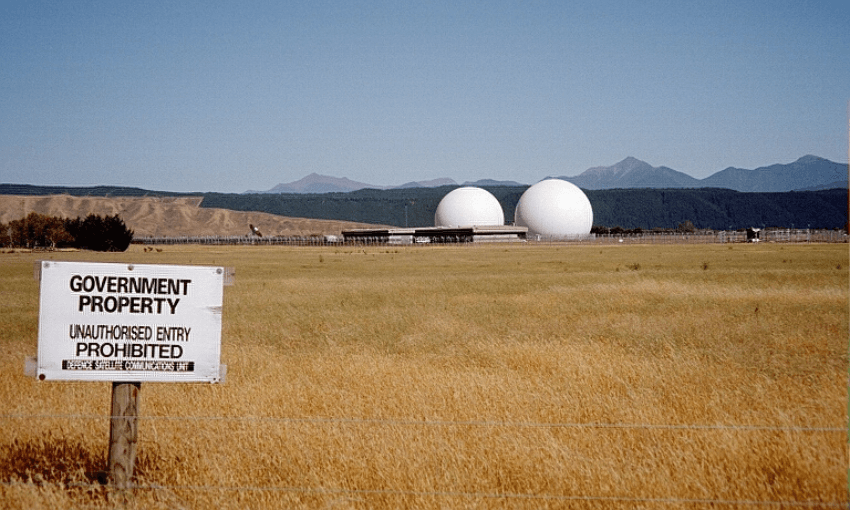 Waihopai Station in the South Island, a secure communications facility for NZ’s spy agencies. (Wikipedia)  
